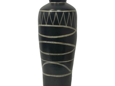 17544-03  Wood, 7 H Cut-Out Vase, Black( Sagebrook Home  ) Cheap