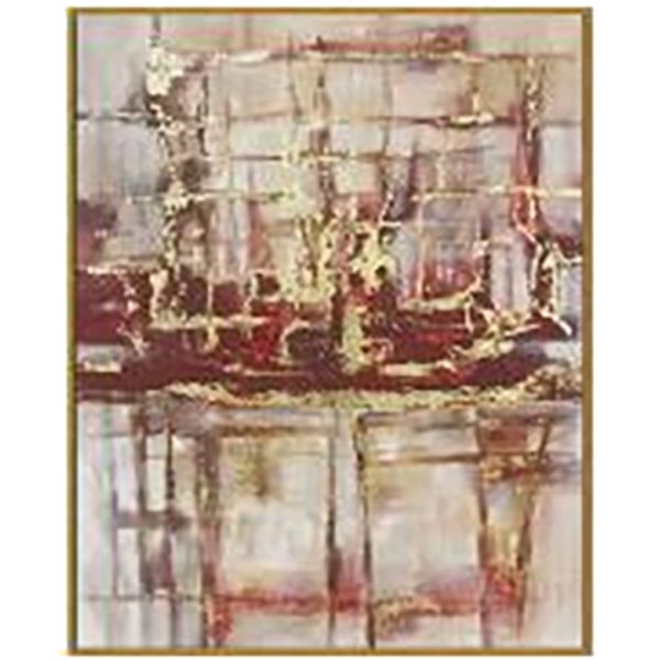 70020AR  42X42 ABSTRACT ON CANVAS W  GOLD FOIL, BROWN( Sagebrook Home  ) Online now