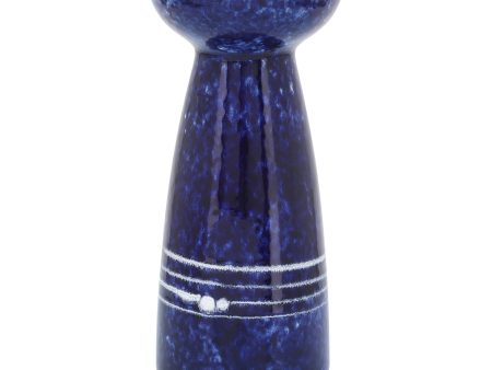 CER, 8 H PAINTED CANDLE HOLDER, BLUE Online now