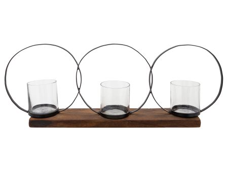 28  3-CANDLE HOLDERS, BROWN Supply