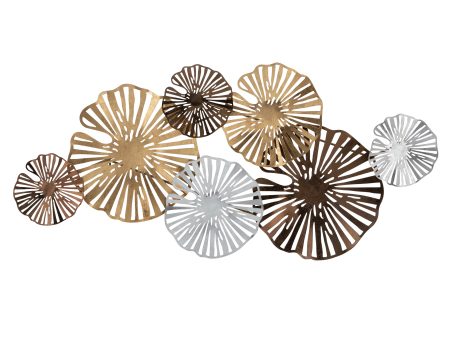 METAL 41  FLOWER WALL DECO, GOLD WB Cheap