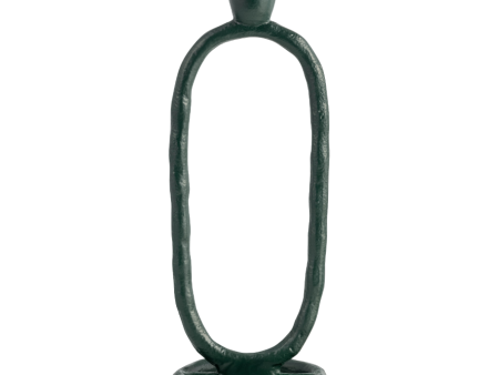 METAL, 11  OPEN OVAL TAPER CANDLEHOLDER, DARK GREE Online