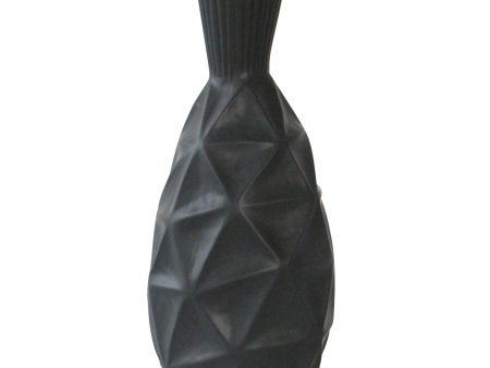 16 H TEXTURED OLPE VASE, BLACK Hot on Sale