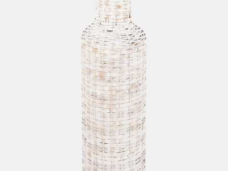 22 H WOVEN VASE, WHITE For Sale