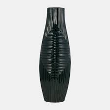 13440-14  CER, 16  TRIBAL VASE, NAVY BLUE( Sagebrook Home  ) Online now