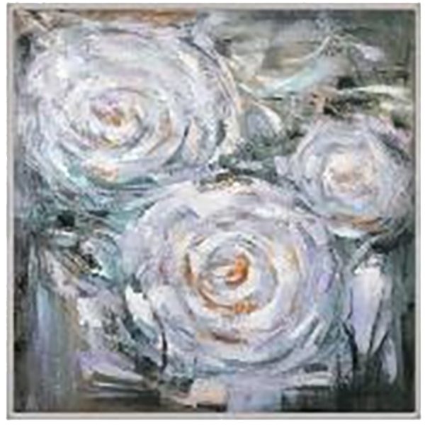 70002AR  43X37 FLOWERS ON CANVAS, GRAY( Sagebrook Home  ) Discount