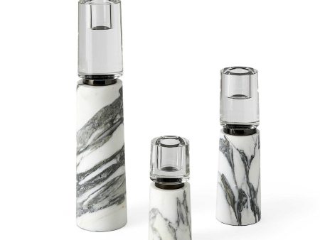 Optic Candleholders - Marble, S 3 Supply