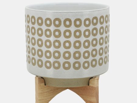 10  CIRCLES PLANTER W  STAND, WHITE Hot on Sale