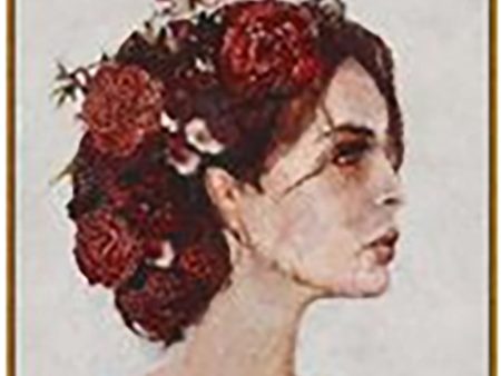 40X40 LADY W  FLOWERS ON HAIR Sale