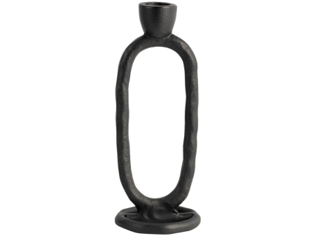 METAL, 11  OPEN OVAL TAPER CANDLEHOLDER, BLACK Online