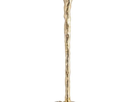 METAL, 11  FORGED TAPER CANDLEHOLDER, GOLD on Sale