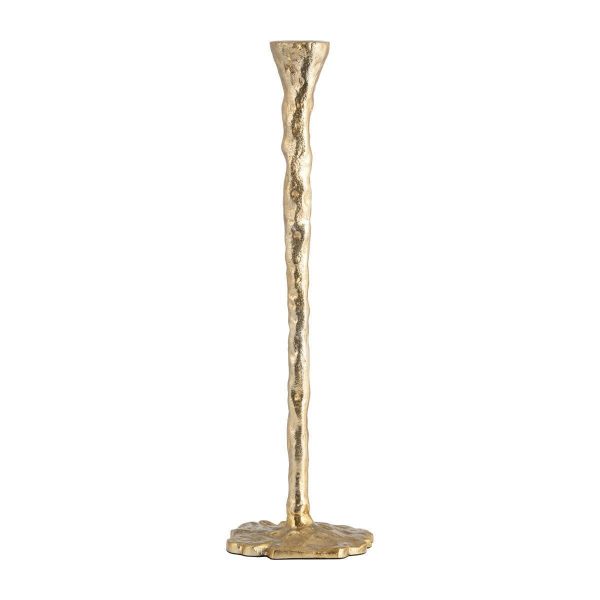 METAL, 11  FORGED TAPER CANDLEHOLDER, GOLD on Sale