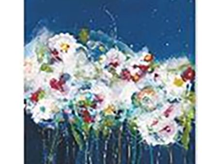 43X53 FLOWERS ON CANVAS, BLUE Discount